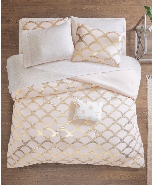 Metallic Comforter Set with Bed Sheets, Full