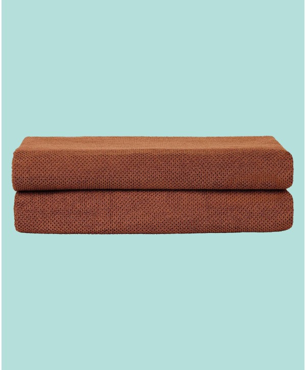 Cotton Textured Weave Bath Sheets - Set of 2