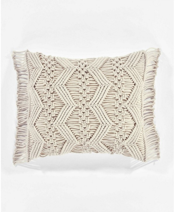 Chevron Macrame Decorative Single Pillow Cover, 13