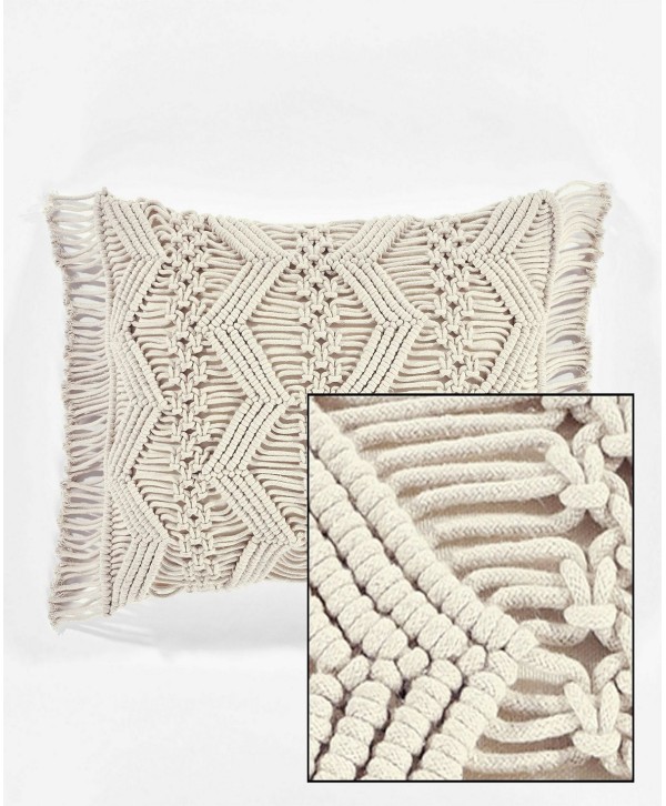 Chevron Macrame Decorative Single Pillow Cover, 13