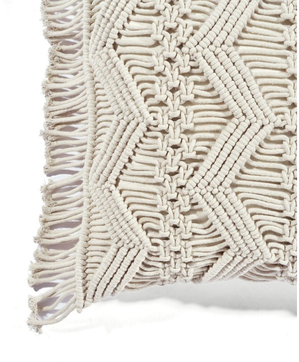 Chevron Macrame Decorative Single Pillow Cover, 13