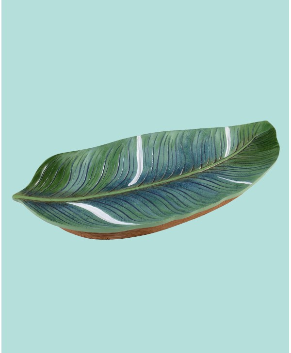 Palm Leaf Cut-Out Resin Bathroom Tray