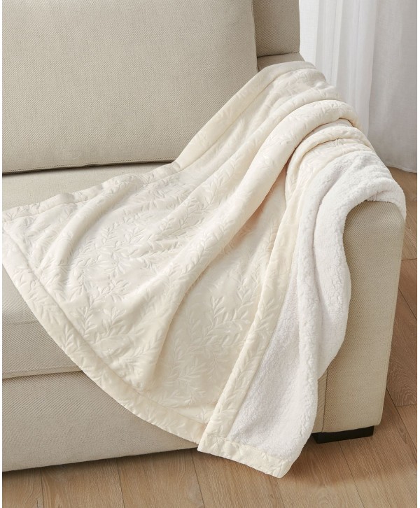 Embossed Plush Reversible Throw, 50