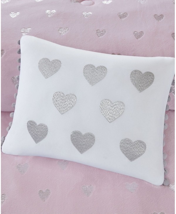 Metallic Heart 3-Pc. Comforter Set, Twin/Twin XL