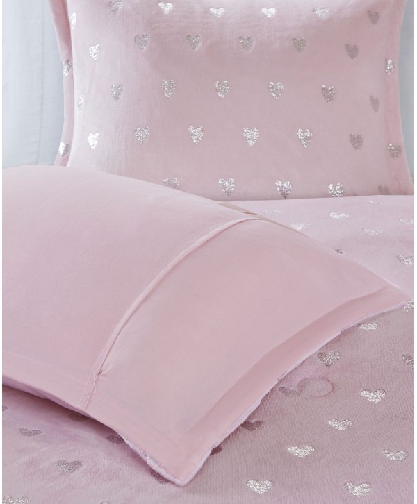 Metallic Heart 3-Pc. Comforter Set, Twin/Twin XL