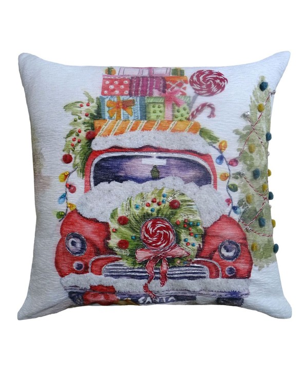 Home Christmas Car Embroidered Decorative Pillow,20