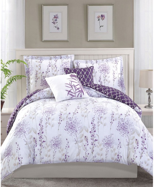 4 Piece Reversible Comforter Set, Twin