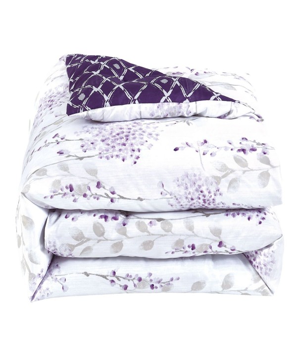 4 Piece Reversible Comforter Set, Twin